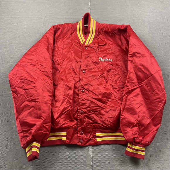 Vintage Iowa State Cyclones Jacket Mens XL Red NCAA Football Chalk Line Satin